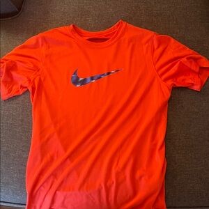 Nike Men's Bright Orange Tee with Black Swoosh